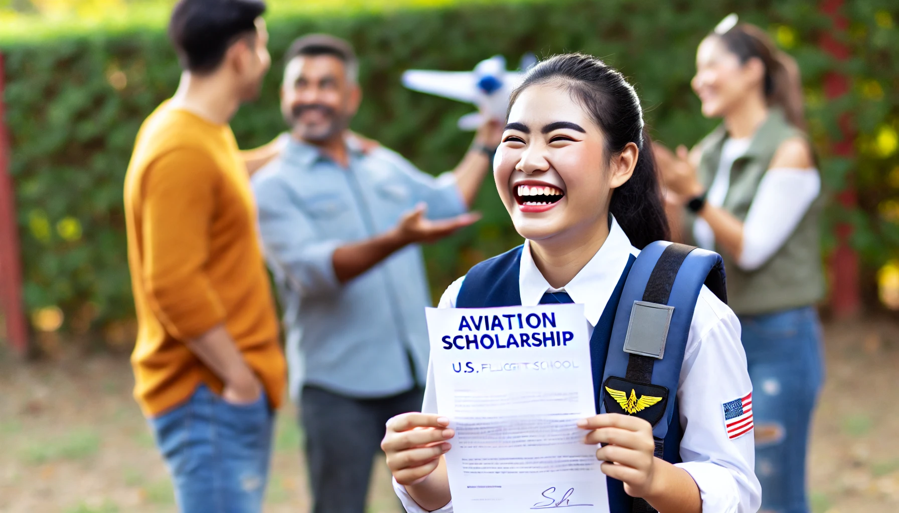 international student recieved aviation scholarship